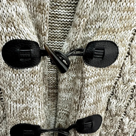 Laura Scott Cardigan Womens Small Brown Fisherman Cable Knit‎ Toggle Academia - Picture 4 of 8